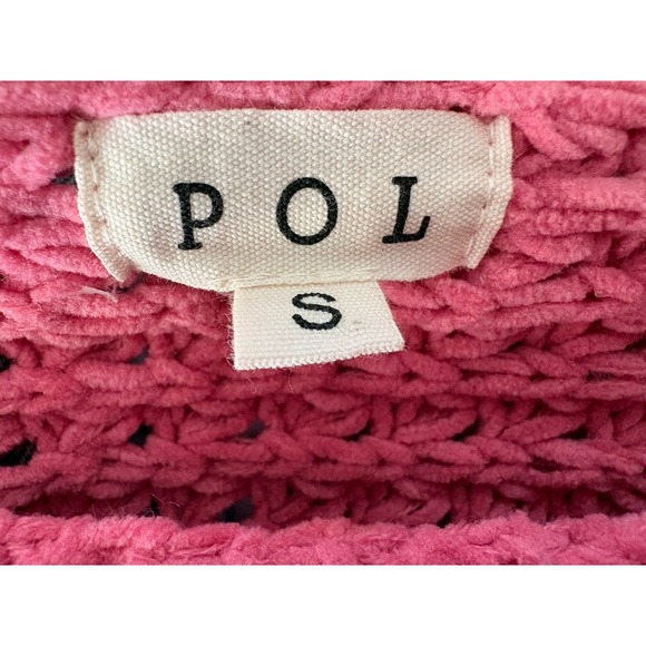 POL Pink Chunky Knit Oversized Cropped Long Sleeved Sweater Small Style YST586 - Picture 2 of 8